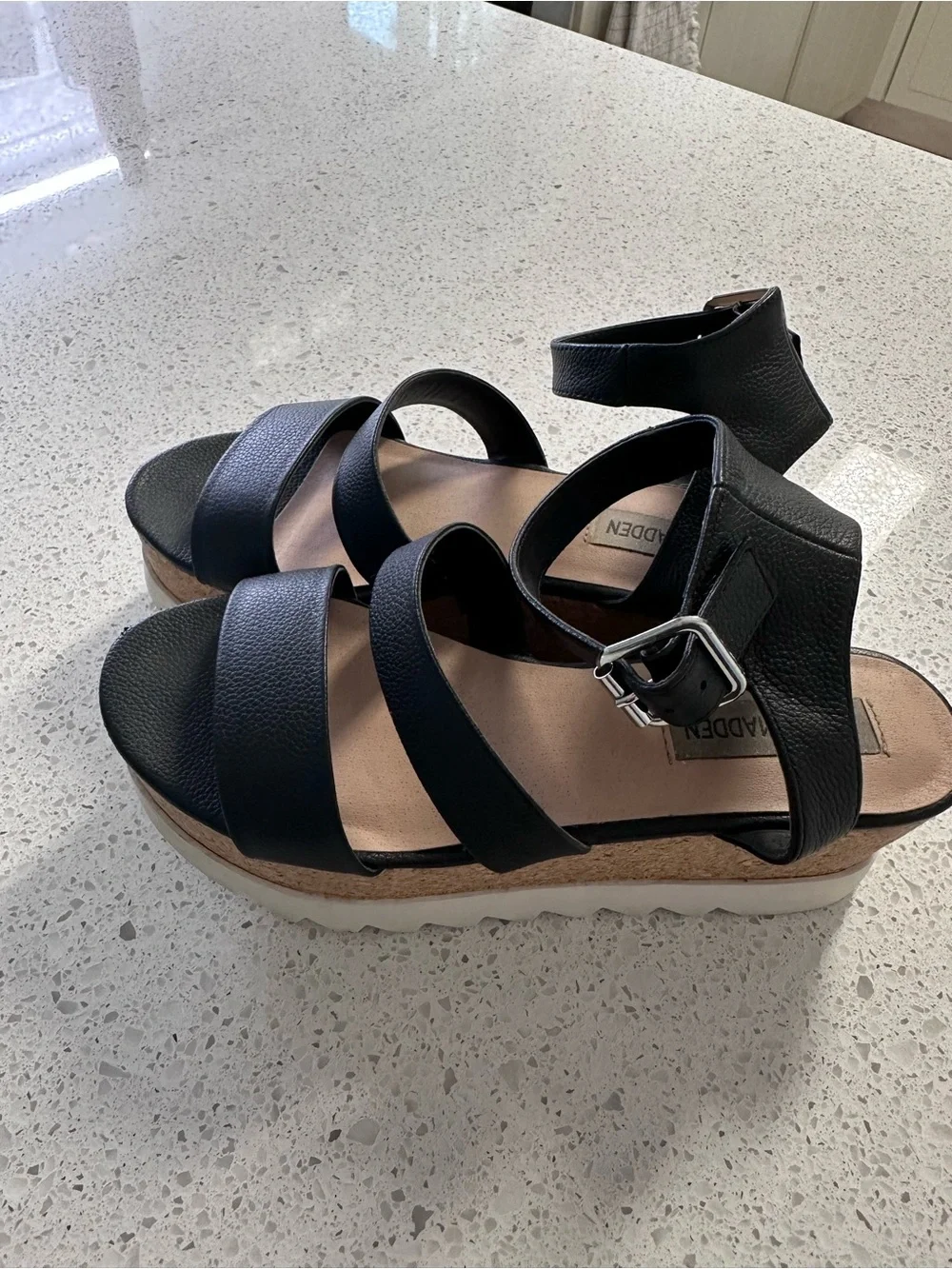 Steve Madden black wedge heels size 6